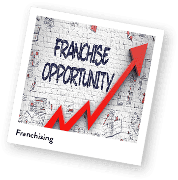 Words Franchising Opportunity with arrow pointing upward