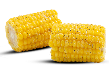 2 pieces of Corn-on-the-Cob with seasoning.