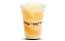 Frozen Peach Lemonade in clear logo cup